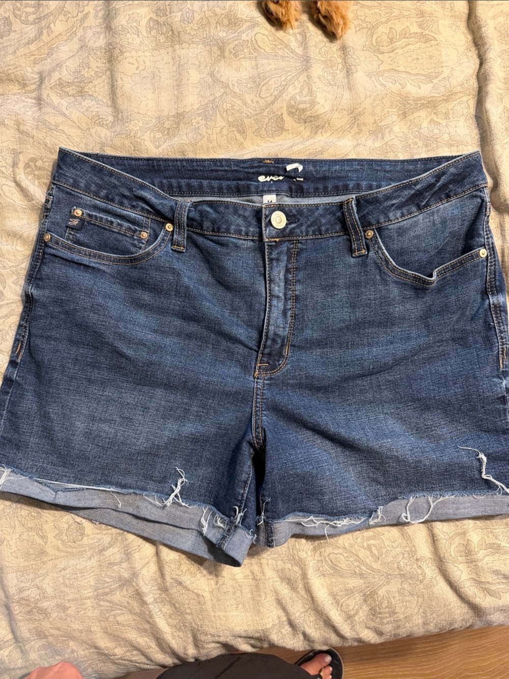Seven7 Dark Blue Denim Cutoff Shorts